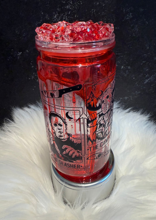 Slasher/Halloween themed honey drip cup